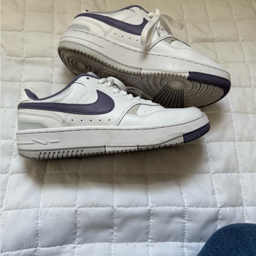 Nike White and Purple Athletic Shoes
